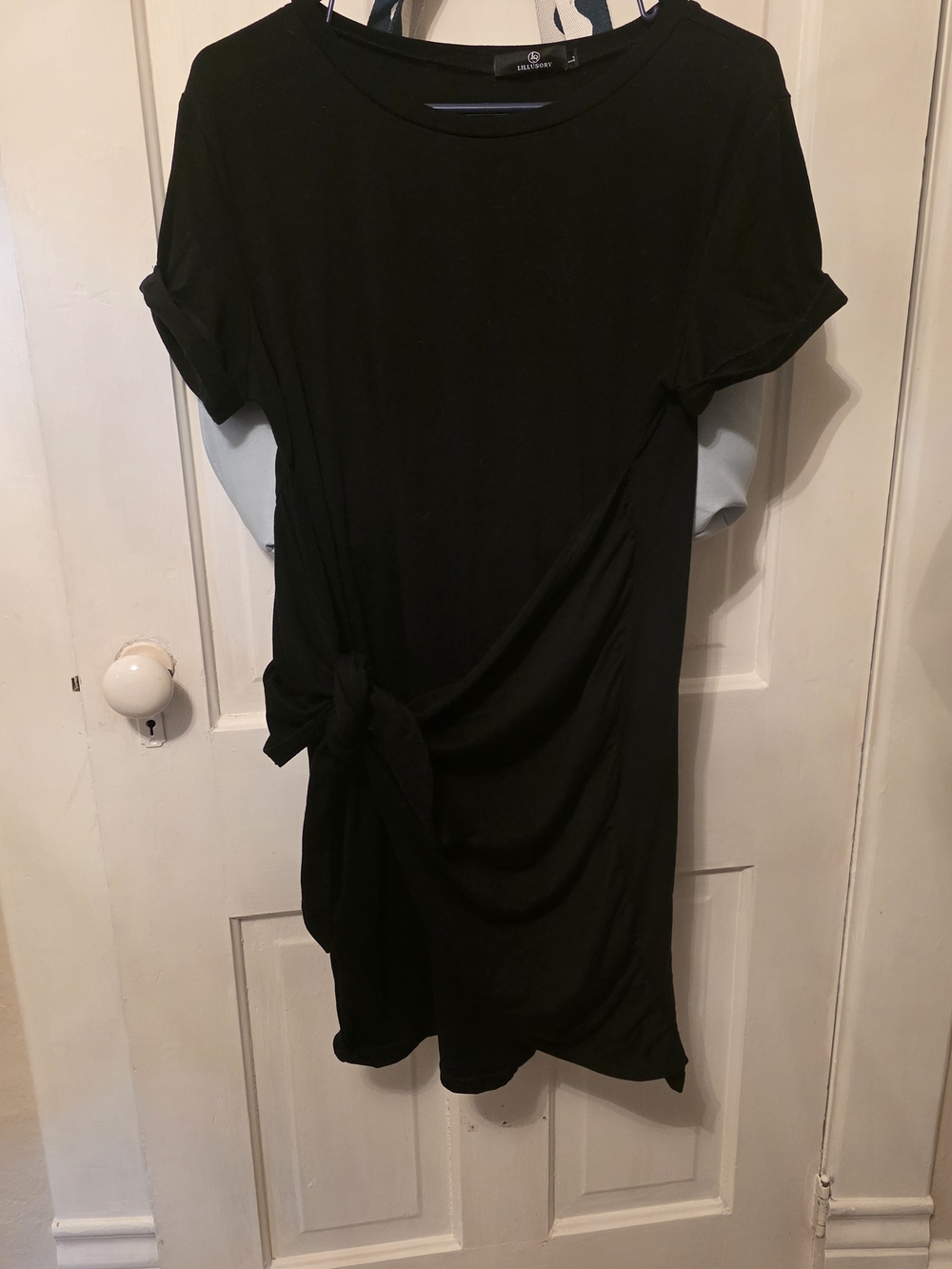 Lulu's Black Side-Tie Mini Dress
